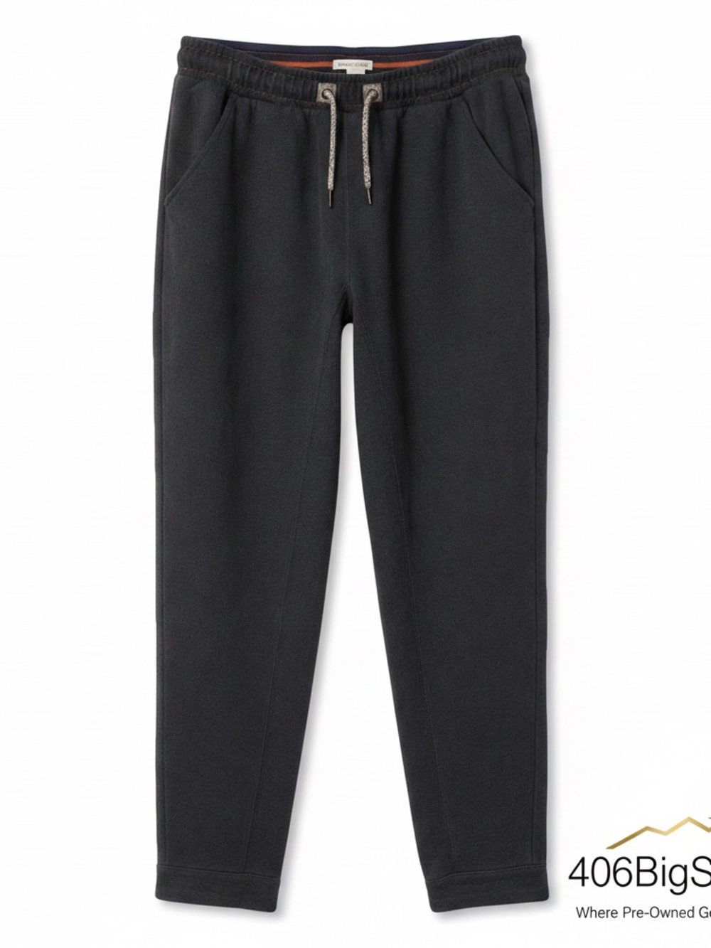 Carbon2Cobalt Men's Black Fleece Jogger Pants with Drawstring Waist
